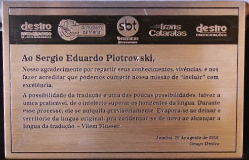 Placa de Agradecimento